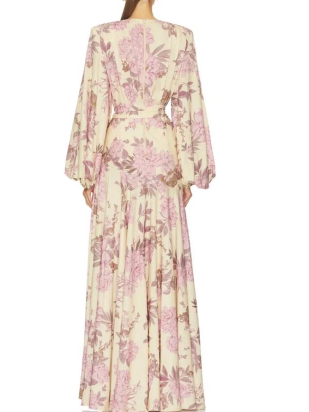 Bronx and Banco Magnolia Maxi Dress Gown Blush Floral Multi Small Vacation - Picture 5 of 10